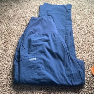 Cherokee work wear maternity cargo scrub pants in navy blue